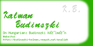 kalman budinszki business card